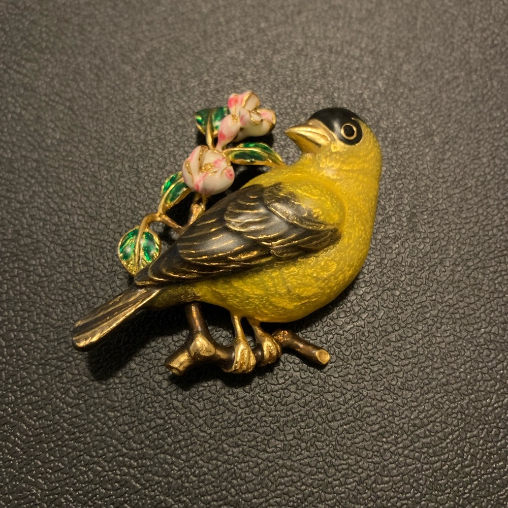 A-30 Vintage Joan Rivers Finch Brooch